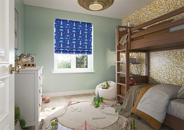 Blast Off, Blue Comet - Twist&Fit Roman Blind - Image 6